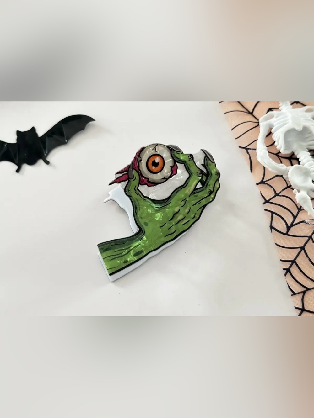 Green Monster Eyeball Hair Clip